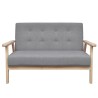 Canapé à 2 places Tissu Gris clair 