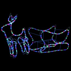 Décoration de Noël d'extérieur Renne et traîneau 252 LED 