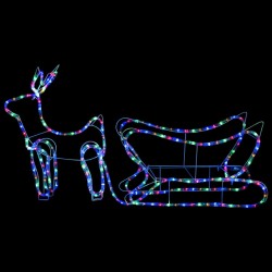 Décoration de Noël d'extérieur Renne et traîneau 252 LED 