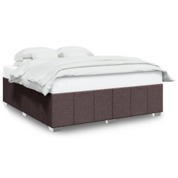 Cadre de lit sans matelas marron foncé 180x200 cm tissu 