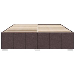 Cadre de lit sans matelas marron foncé 180x200 cm tissu 