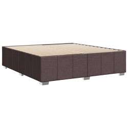 Cadre de lit sans matelas marron foncé 180x200 cm tissu 