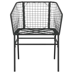 Ensemble à manger de jardin 3 pcs noir résine tressée verre 