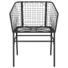 Ensemble à manger de jardin 3 pcs noir résine tressée verre 