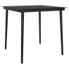 Ensemble à manger de jardin 3 pcs noir résine tressée verre 