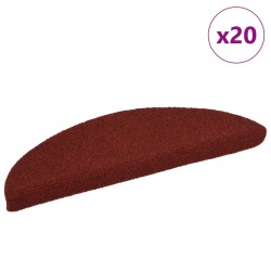 Tapis d'escalier autocollant 20 pcs rouge 56x17x3 cm 