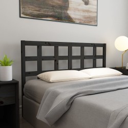 Tête de lit Noir 156x4x100 cm Bois massif de pin 