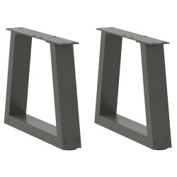 Pieds de table basse en forme de V, 2 pièces, anthracite, 30 x (30-31,3) cm, acier 