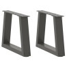 Pieds de table basse en forme de V, 2 pièces, anthracite, 30 x (30-31,3) cm, acier 
