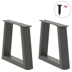 Pieds de table basse en forme de V, 2 pièces, anthracite, 30 x (30-31,3) cm, acier 