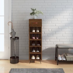 Meuble à chaussures chêne marron 30x35x105 cm bois d'ingénierie 