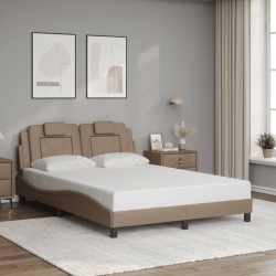Cadre de lit sans matelas cappuccino 120x200 cm similicuir 