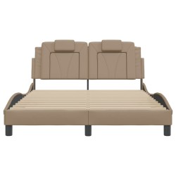 Cadre de lit sans matelas cappuccino 120x200 cm similicuir 