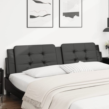 Coussin de tête de lit noir 200 cm similicuir 