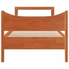 Cadre de lit avec tête de lit cire marron 75x190 cm bois de pin 