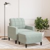 Fauteuil avec repose-pied Gris clair 60 cm Velours 