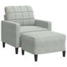 Fauteuil avec repose-pied Gris clair 60 cm Velours 