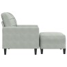 Fauteuil avec repose-pied Gris clair 60 cm Velours 