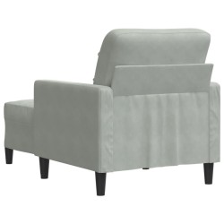 Fauteuil avec repose-pied Gris clair 60 cm Velours 