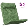 Coussins de chaise adirondack lot de 2 modèle de feuille 