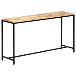 Table console 140 x 35 x 76 cm Bois de manguier massif brut 