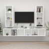 Meubles TV muraux 4 pcs Blanc Bois d'ingénierie 