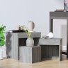 Tables gigognes 3 pcs Sonoma gris Bois d'ingénierie 