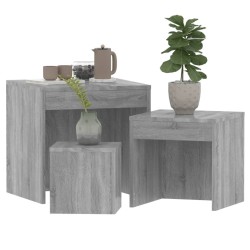 Tables gigognes 3 pcs Sonoma gris Bois d'ingénierie 