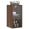 Armoire murale avec portes en verre chêne marron 35x37x68,5 cm 