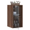 Armoire murale avec portes en verre chêne marron 35x37x68,5 cm 