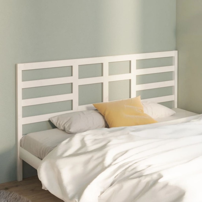 Tête de lit Blanc 186x4x104 cm Bois massif de pin Tête de lit Blanc 186x4x104 cm Bois massif de pin