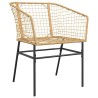 Ensemble à manger de jardin 3pcs marron résine tressée verre 
