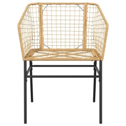 Ensemble à manger de jardin 3pcs marron résine tressée verre 