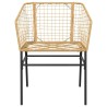 Ensemble à manger de jardin 3pcs marron résine tressée verre 