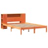 Lit bibliothèque sans matelas cire marron 120x190cm pin massif 
