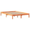 Lit bibliothèque sans matelas cire marron 120x190cm pin massif 