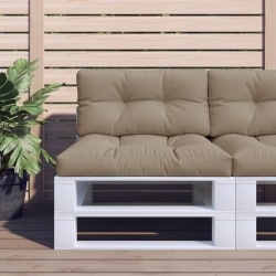 Coussins de palette lot de 2 taupe tissu 
