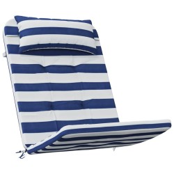 Coussins de chaise adirondack lot de 2 rayures bleu/blanc 