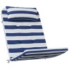 Coussins de chaise adirondack lot de 2 rayures bleu/blanc 