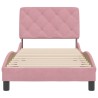 Cadre de lit sans matelas rose 90x190 cm velours 