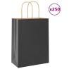 Sacs en papier 250 pcs avec poignées noir 21x11x28 cm 