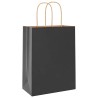 Sacs en papier 250 pcs avec poignées noir 21x11x28 cm 
