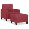 Fauteuil avec repose-pied Rouge bordeaux 60 cm Similicuir 