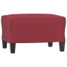 Fauteuil avec repose-pied Rouge bordeaux 60 cm Similicuir 