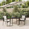 Ensemble à manger de jardin avec coussins 3 pcs Noir 