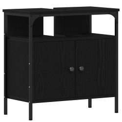 Armoire lavabo de salle de bain chêne noir 60x30x60 cm 