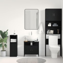Armoire lavabo de salle de bain chêne noir 60x30x60 cm 