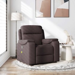 Fauteuil de massage inclinable Marron foncé Tissu 
