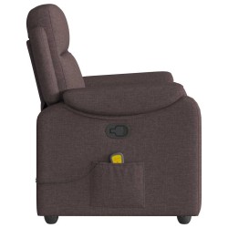 Fauteuil de massage inclinable Marron foncé Tissu 