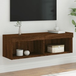 Meuble TV avec lumières LED chêne marron 100x30x30 cm 
